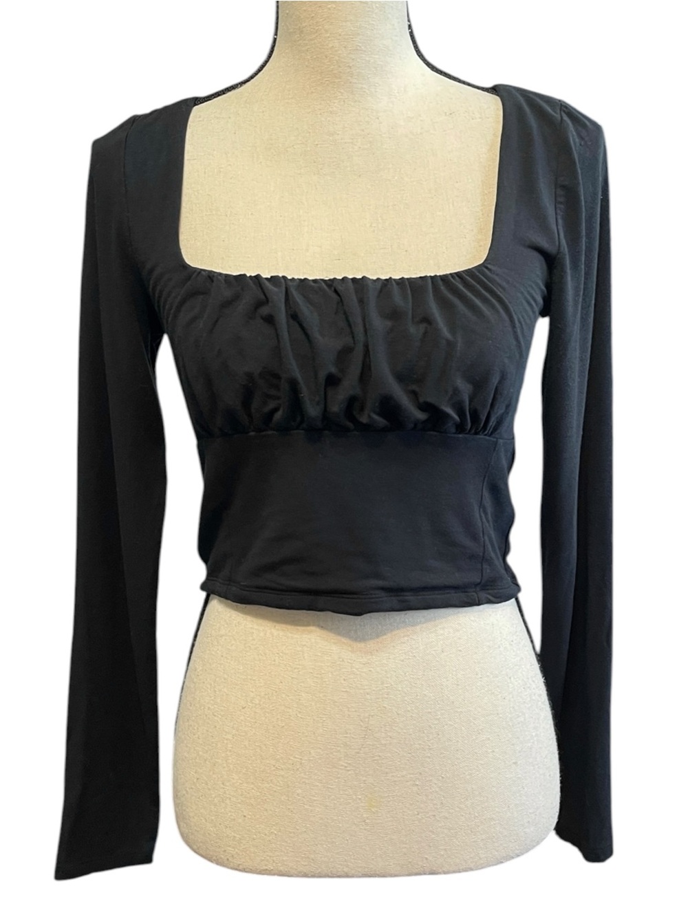 Wildfred Free Aritzia Orbit Free Long Sleeve Minimalist Black Crop Top Medium